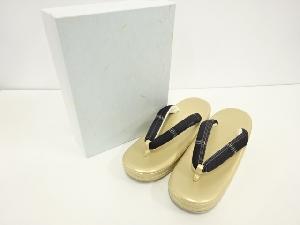 新品　未使用品　結城紬　鼻緒　草履(24センチ)